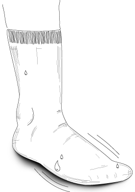 Ilustracija oznojana noga